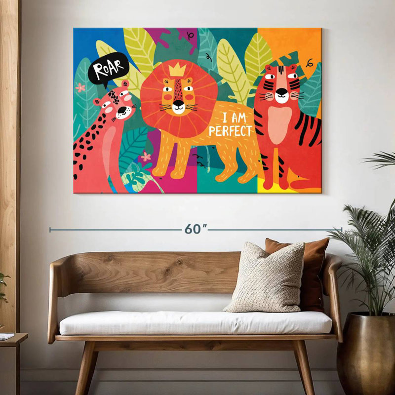 Ashelle Perfect Jungle Wild Cats, 34" H x 51" W