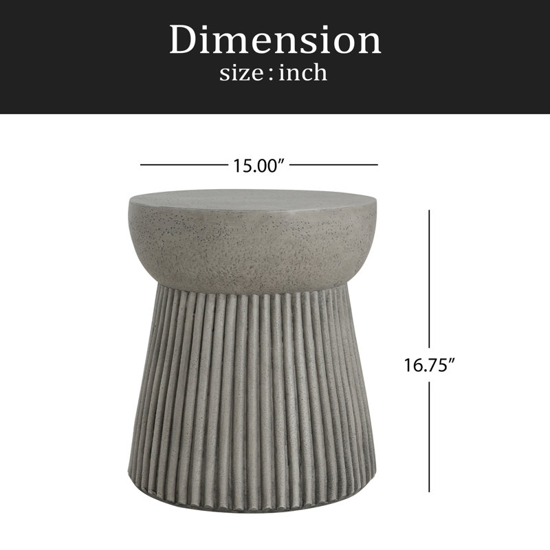 Table d'appoint d'extérieur en béton léger, finition béton