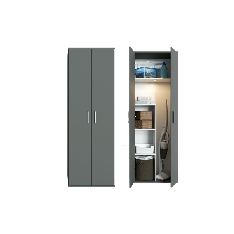White Utility Closet System, Gray