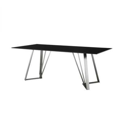 Tyreece Glass Top Metal Base Dining Table