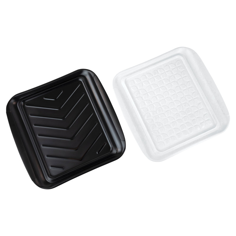 Marinade et plateaux pour barbecue Tovolo, L 10,50 po x L 10,50 po x H 1 po, Noir / blanc