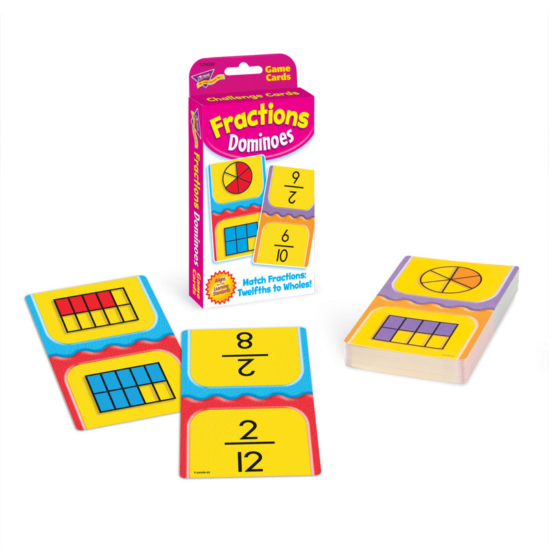 Cartes de défi Tendance Fractions Dominoes