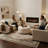 Upholstered Button Tufted Round Ottoman, Beige
