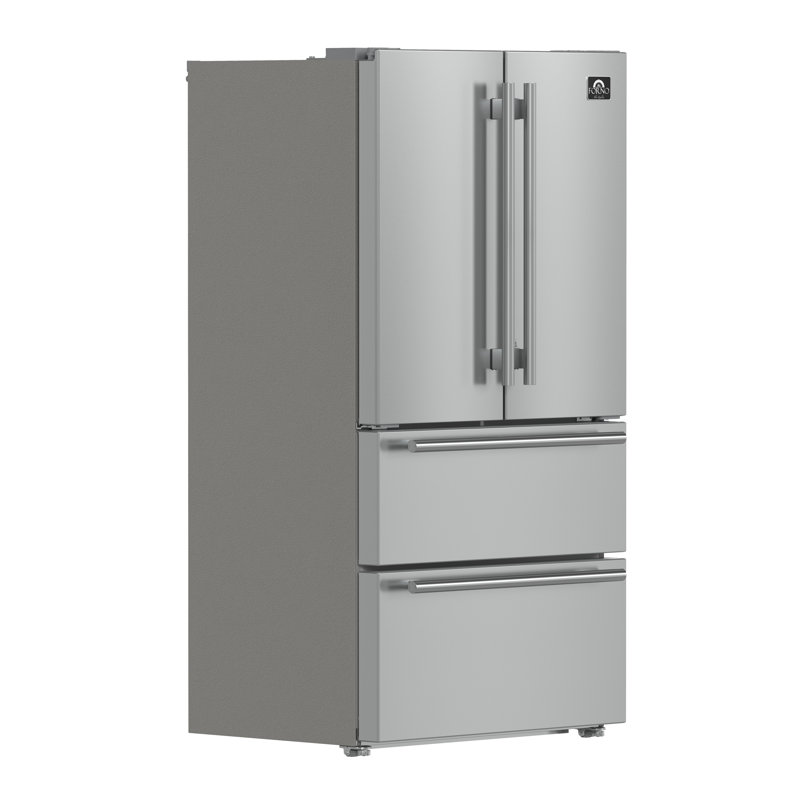 Moena 36-inch French Door Refrigerator in Stainless Steel, 19.2 cu.ft. Capacity with Ice Maker