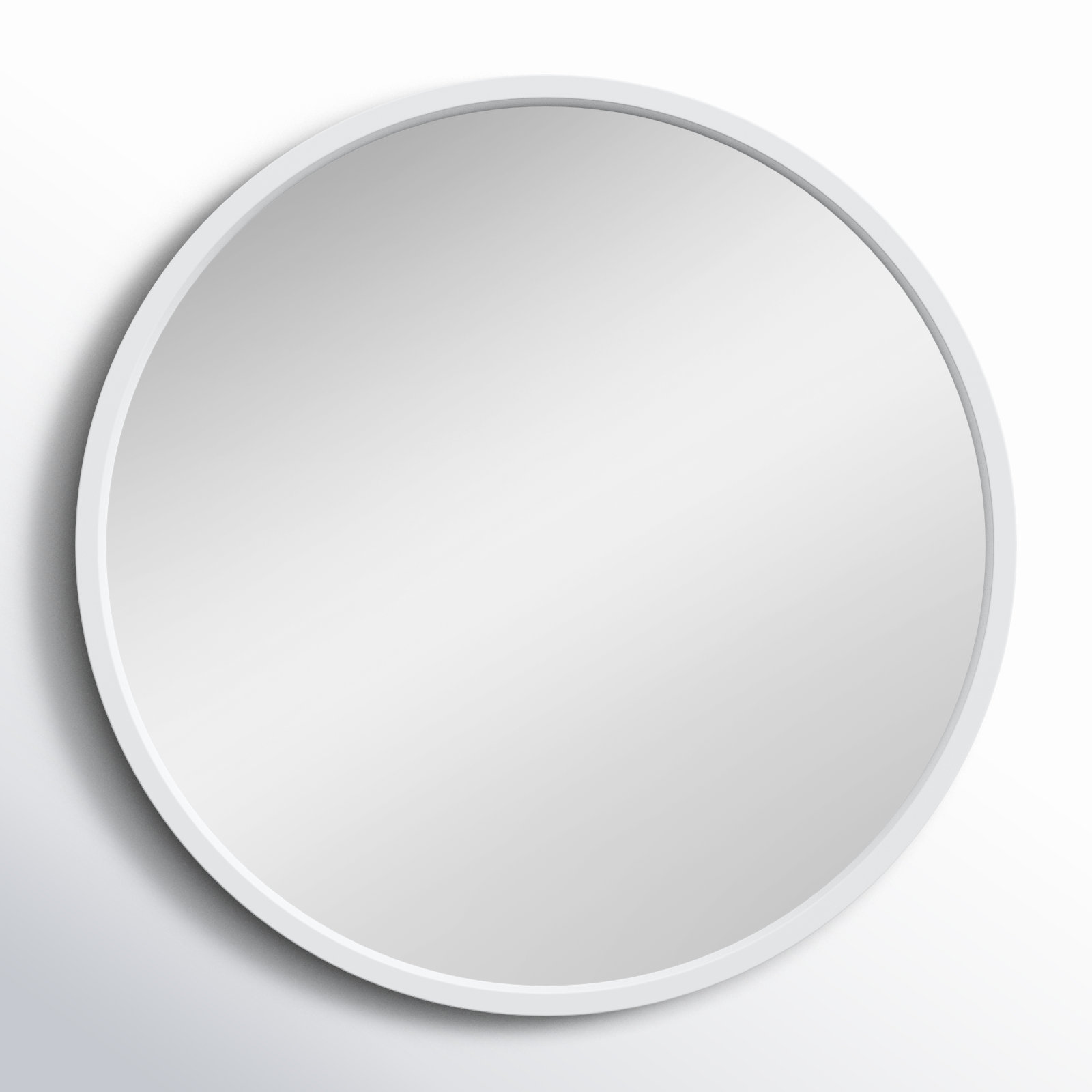 Arranjeet Modern Round Wall Mirror, 21.6" x 21.6", White