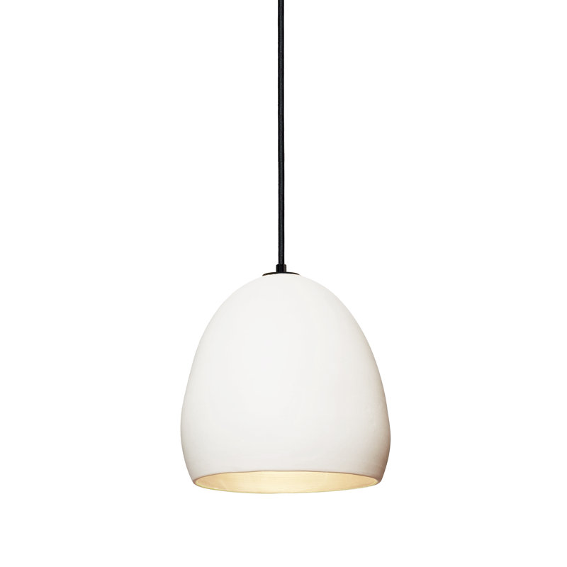 Clay 1 - Light Pendant, Black Fabric, Matte White, No