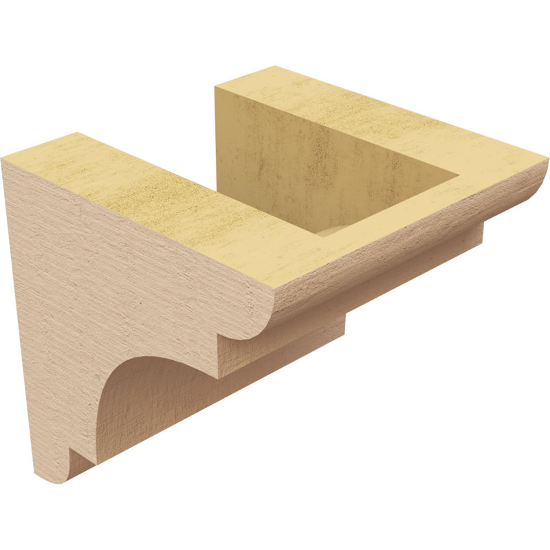 New Brighton cèdre brut grain de bois TimberThane Corbel, apprêté brun clair, H 4 po x l 4 po x P 4 po