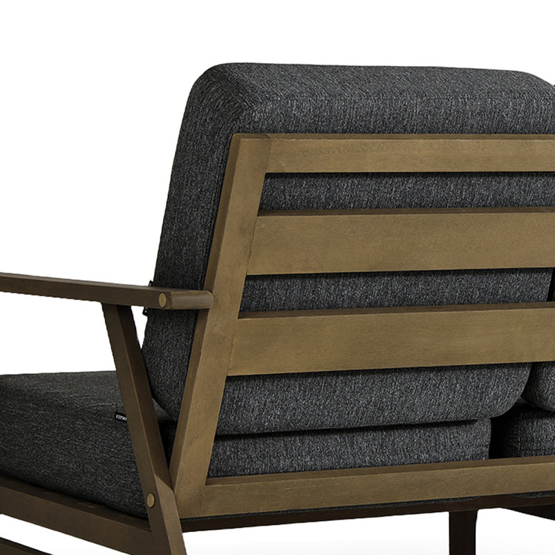 Patio Outdoor Sofa with Cushions, Dark Gray, Brown