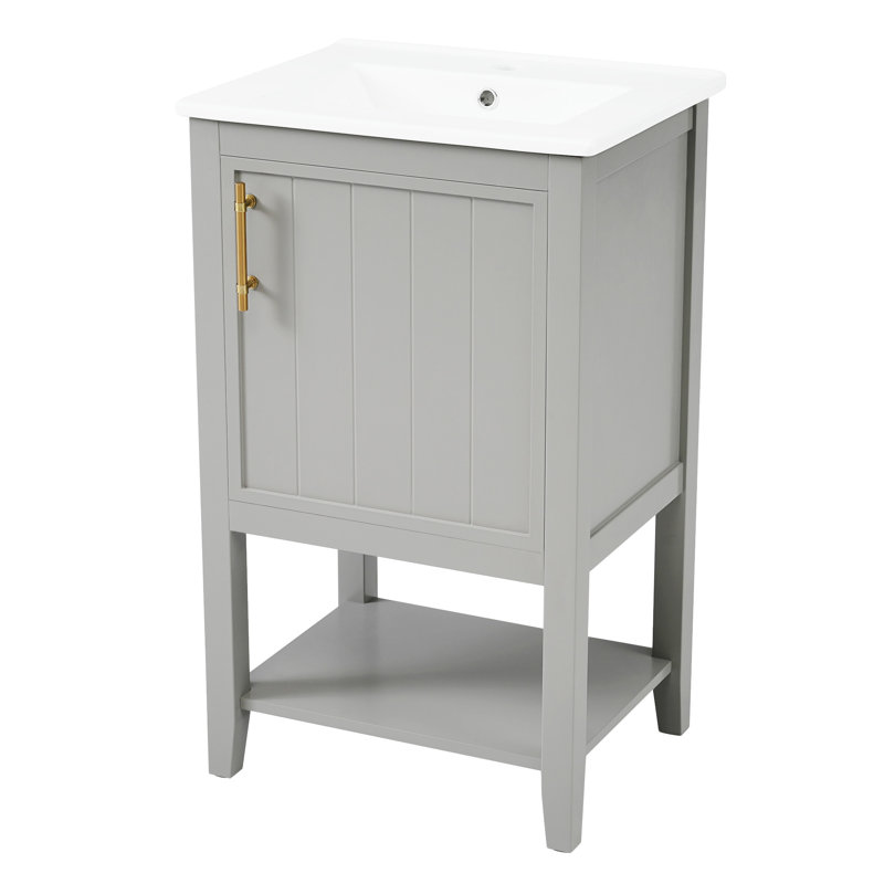 20" Bathroom Vanity With Sink, Gris