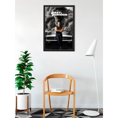 BUY ART FOR LESS Officially Licensed Fast & Furious – Smoke – Framed Art Poster – 24 x 36 Inch – Sturdy Engineered Wood Frame with Plexi Glass – Ready
