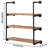 Industrial Pipe Shelf With Wood 35.7In,Rustic Wall Mount Shelf 3-Tiers,Metal Hung Bracket Bookshelf,DIY Storage Shelving Floating Shelves
