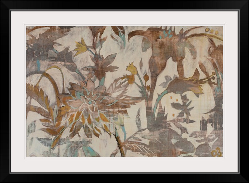 «Floris It's a Jungle Out There» par Liz Jardine, reproduction d'art, H 24 po x l 32 po x P 1 po, Cadre noir