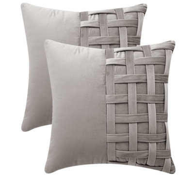 Housse de coussin en velours géométrique 18 po