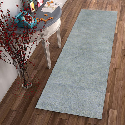 Tapis d'intérieur à poil long bleu Veather