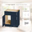 Rangement pour salle de bain - Armoire de base pour évier de cuisine 30 po, bleu marine peint, bois massif, 24 po x H 34,5 po-133071805