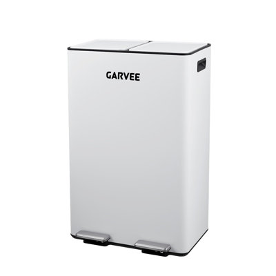 2 x 8 Gallon Dual Compartment Trash Can with Removable Buckets for Kitchen Office