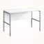 Bureau d'ordinateur à finition blanche avec pieds en métal argenté H 29,74 po x l 46,96 po x P 23,38 po Honore