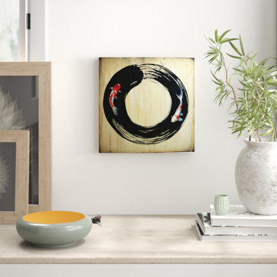 Enso With Koi by Sandi Baker - Wrapped Canvas Gallery-Wrapped Canvas Giclée