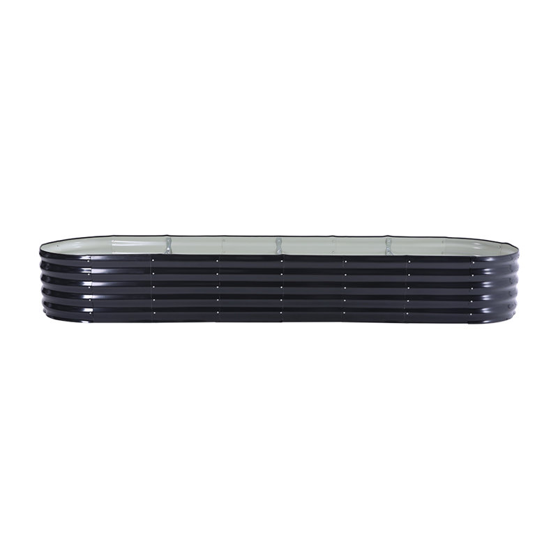 Metal Raised Garden Bed, 42cm H x 320cm W x 80cm D, Black