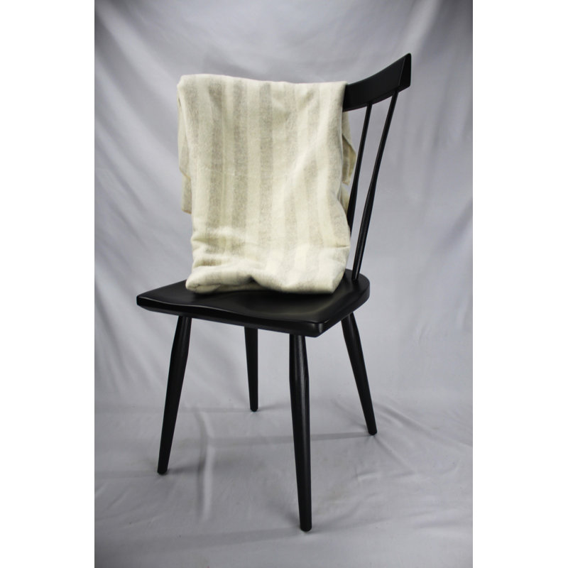 Chaise d'appoint à dossier Windsor en bois massif noir