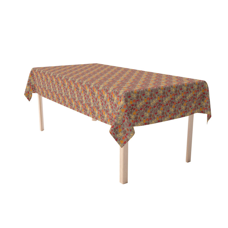 Berries Acorns And Leaves Cotton Tablecloths Floral, 104" x 52"
