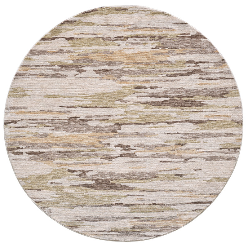 Mira Elements Machine Woven Performance Area Rug - Ivory/Sage - 7'10" Round, 7'10" Round