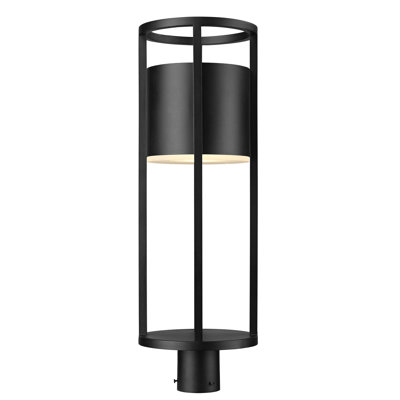 Tête de lanterne noire à DEL intégrée 1 lumière H 27,75 po