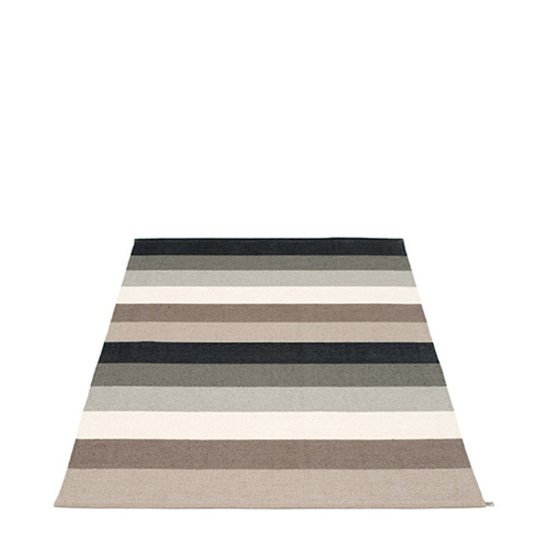 Molly Striped Area Rug in Mud/Black/Gray/Ivory