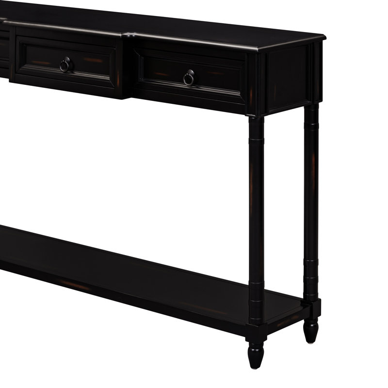 Console Table Sofa Table With Drawers For Entryway With Projecting Drawers And Long Shelf, Espresso, Espresso
