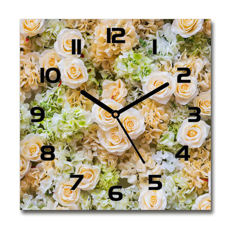 Glass Wall Clock, Yellow/Green/Black