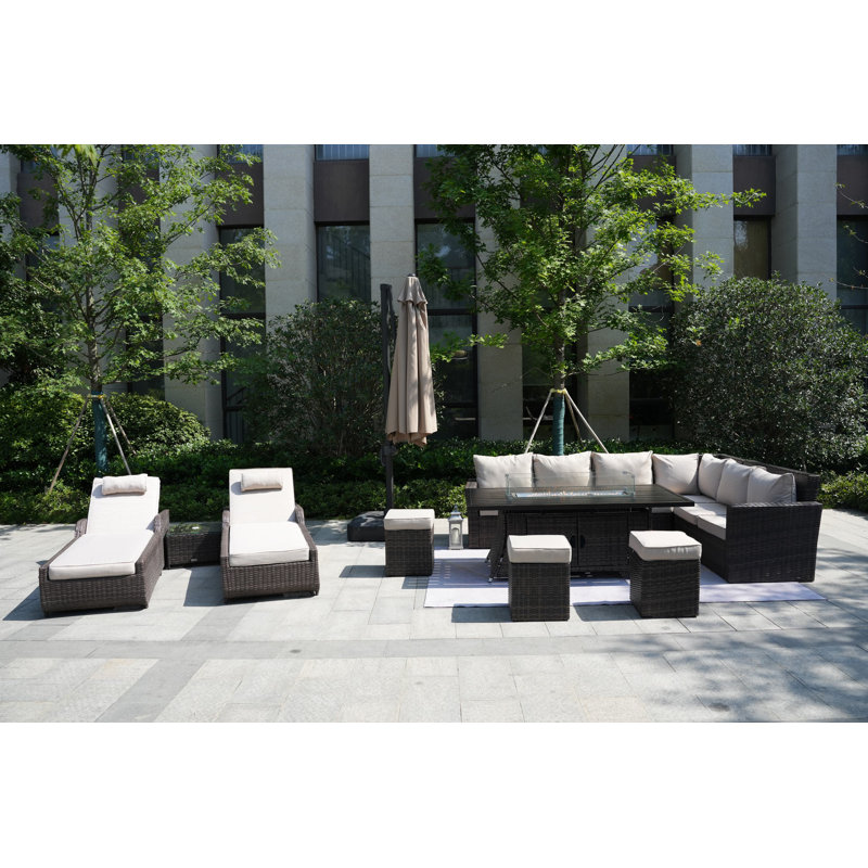 11 - Person Patio Conversation Set with Cushions