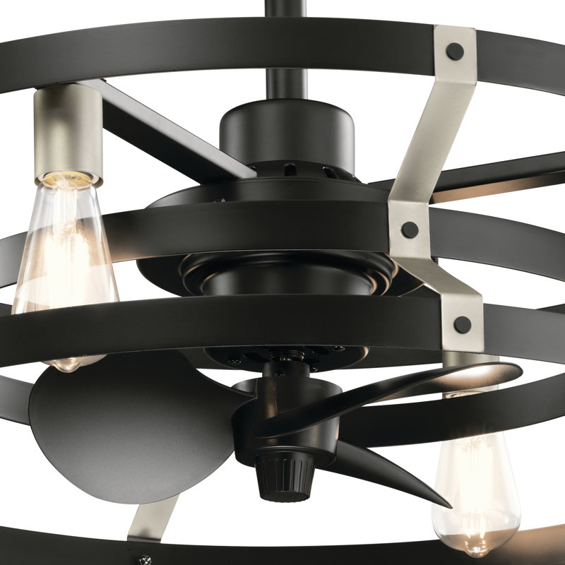 Cavelli 13'' Ceiling Fan with Light Kit, Satin Black