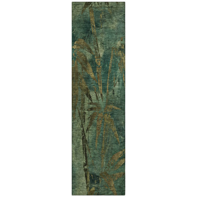 Machine Washable Indoor/Outdoor Lafferty ACN2222 Botanical Rug