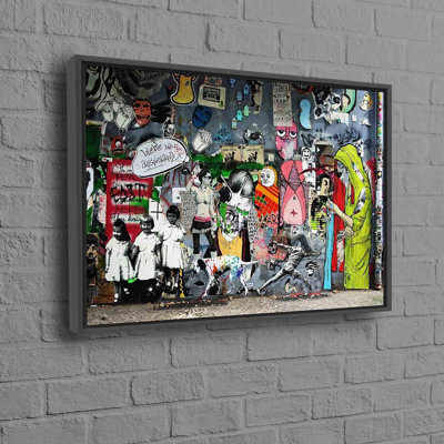 Banksy Inspired Abstract Modern Street Wall Art Printed on Canvas for Urban Home Decor