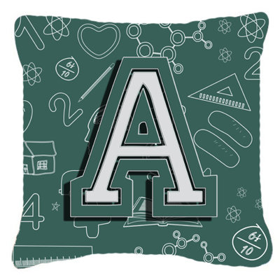 Monogram Initial Back To School Indoor/Outdoor Throw Pillow