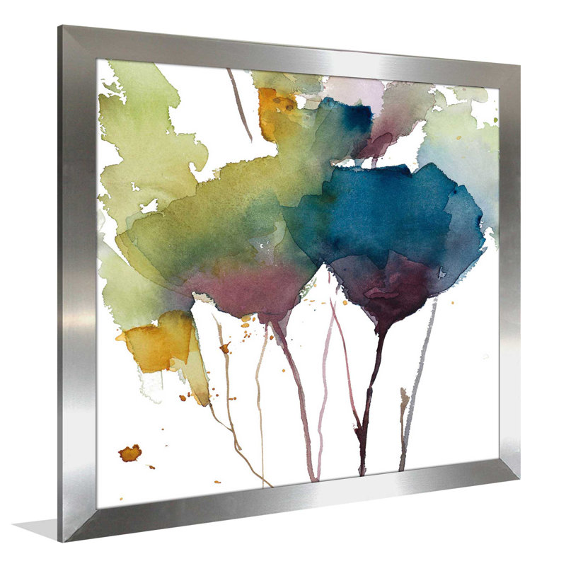 «Wildflower Grace II», reproduction de peinture à l'aquarelle sur acrylique, H 31,5 po x l 31,5 po x P 1 po