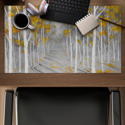 Birch Forest Gray Contemporary Gaming Mat | Home Decor