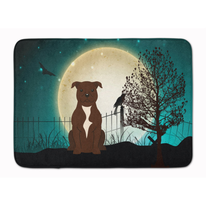 Tapis pour salle de bain en mousse à mémoire de forme terrier Eila, Chocolat