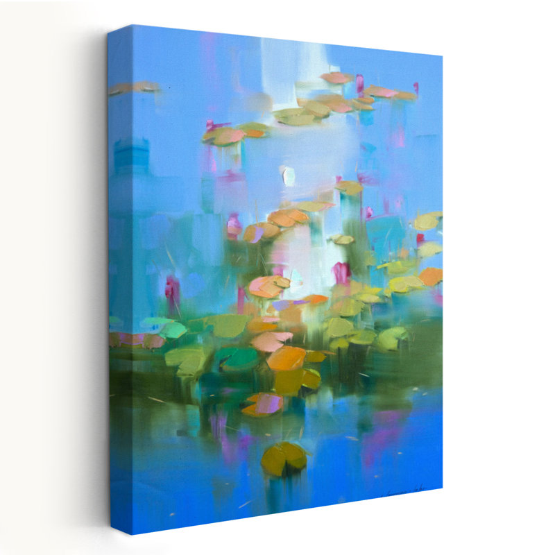 Nénuphars - paysages, nénuphars, cours d'eau, art, H 24 po x l 16 po