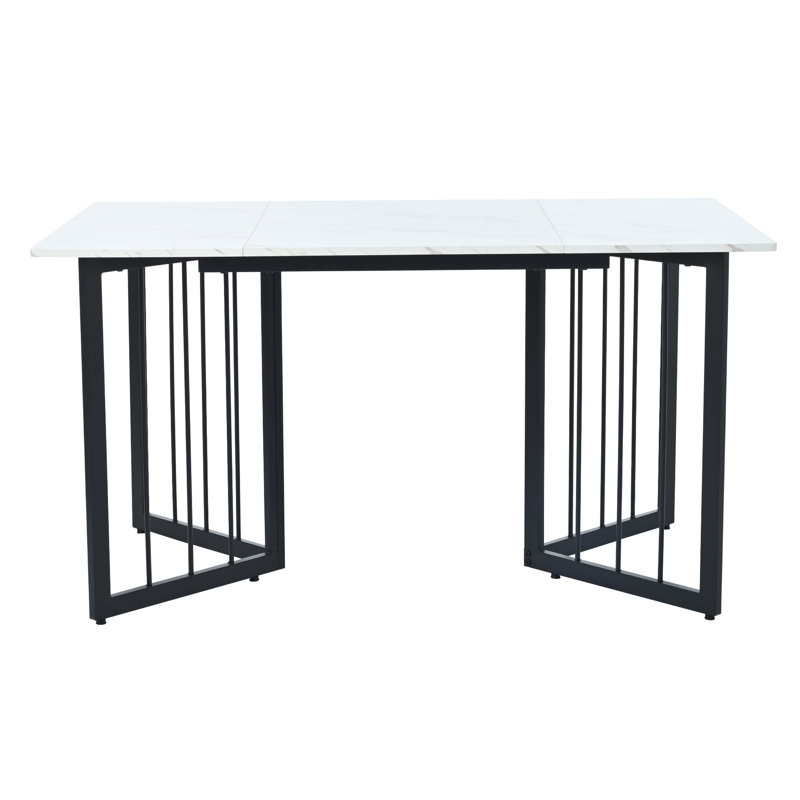 Glosco Metal Base Dining Table, Black
