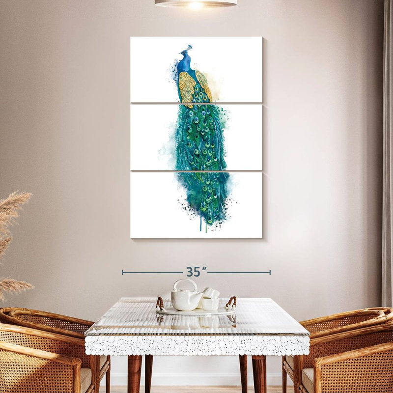 Brampt Blue Peacock Splatter, 50" H x 32" W