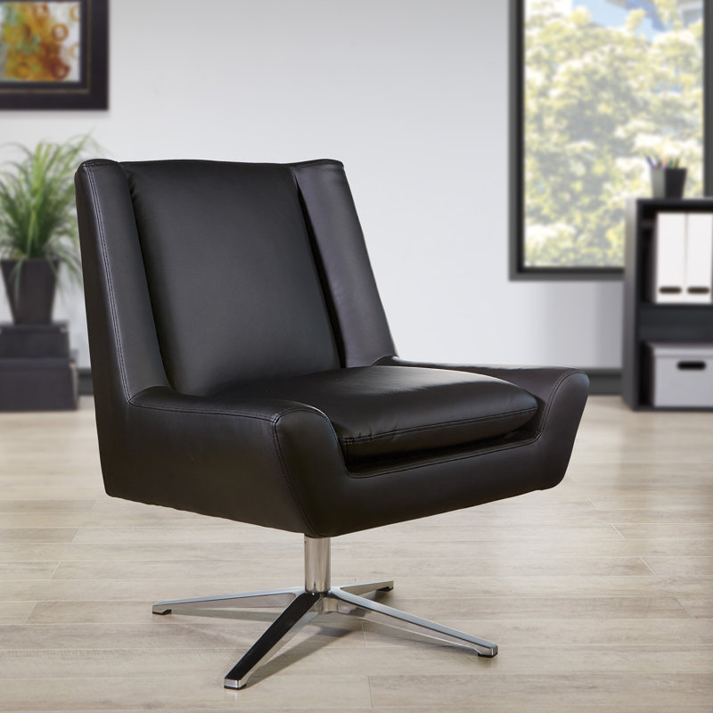 Chaise de travail , Similicuir noir