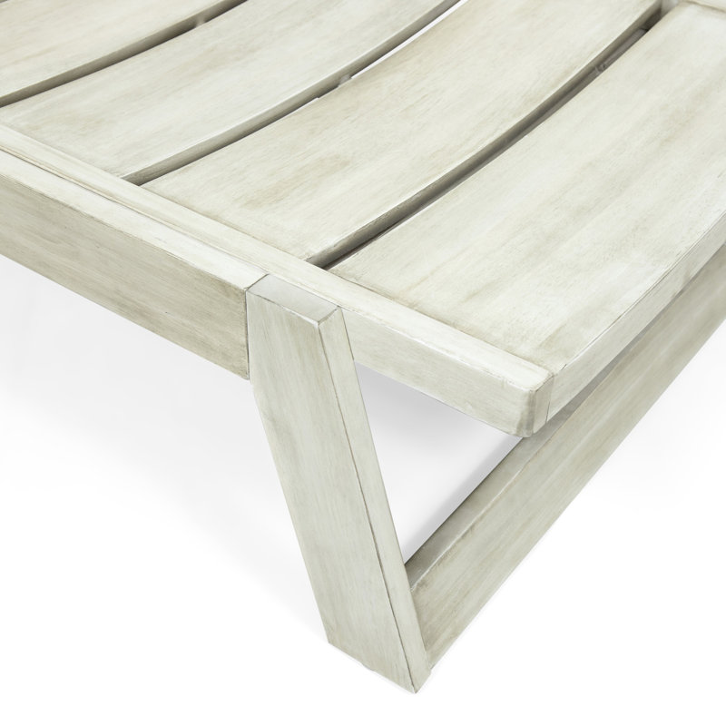 Chaise longue 2 en bois Davonte avec nuance grise et fonctionnalité de base réglable en métal
