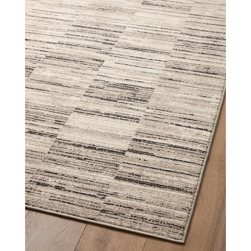Darby Charcoal and Sand Geometric Runner Rug