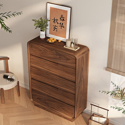 Italian Minimalist Walnut-Coloured Accent Chest
