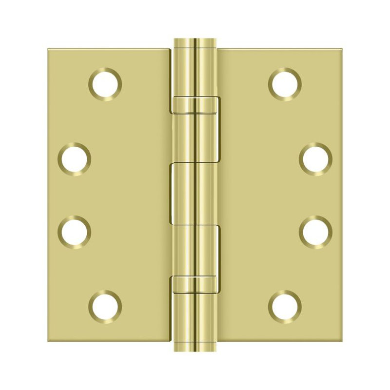 Steel Surface Mount Hinge, Polished Brass
