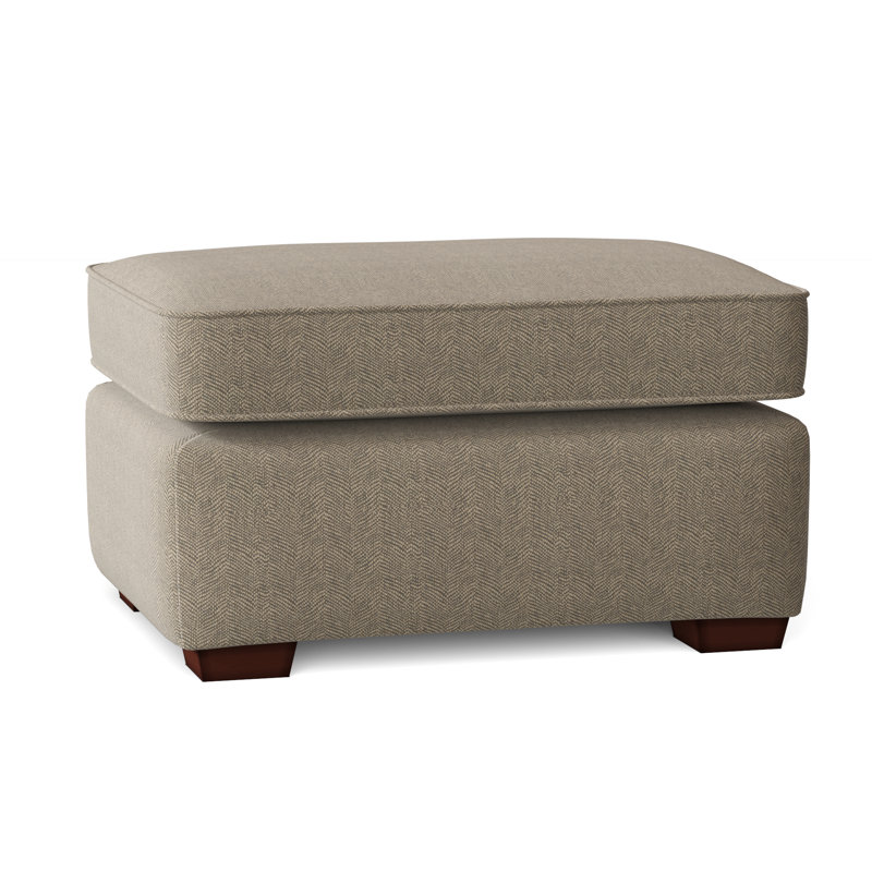 31" Rectangle Standard Ottoman, Beantown 21 Taupe Performance Chenille