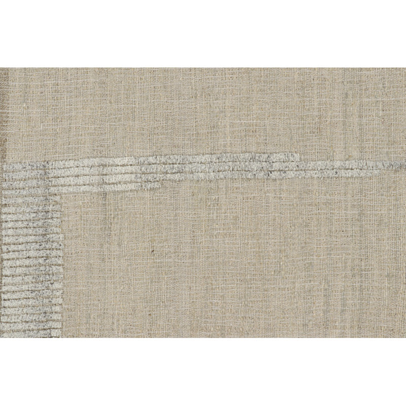 Rug & Kilim’S Flatweave Rug In Beige-Brown With Green & White Geometric Patterns