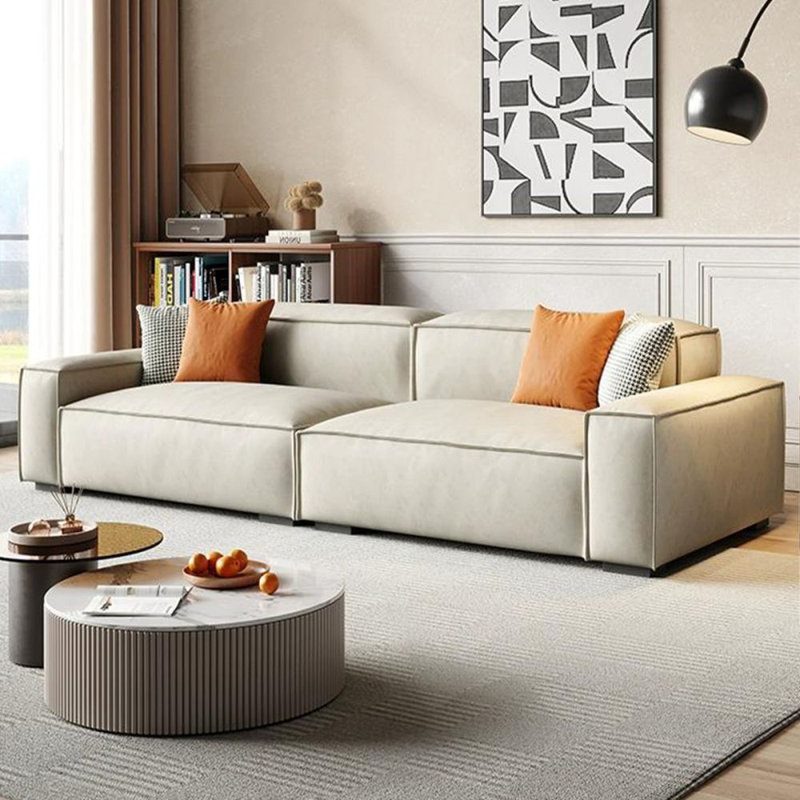 White Polyester Modular Sofa, White