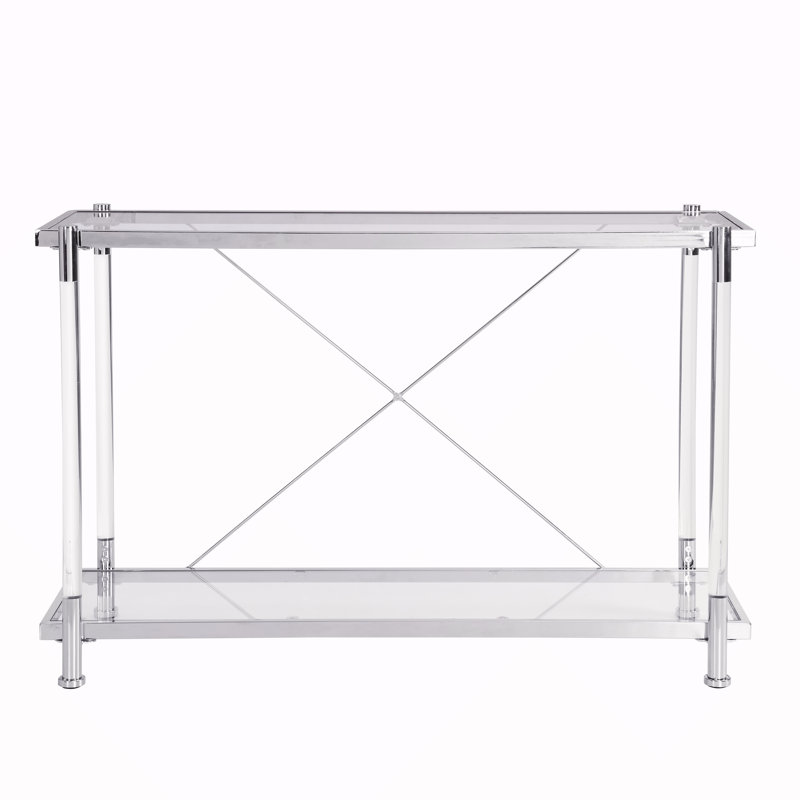 43.31'' Chrome Glass Sofa Table